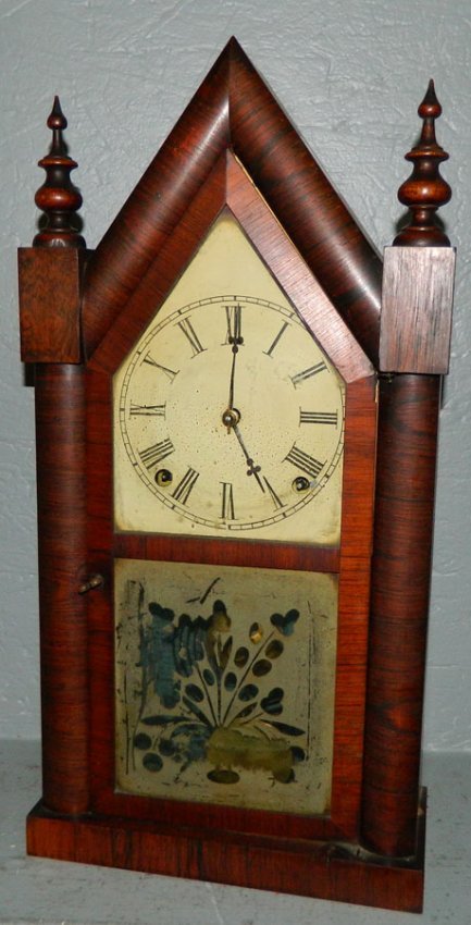 E.N. Welch American rosewood steeple clock.
