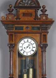 German Unusual Small Two Weight Vienna Regulator Wall Clock