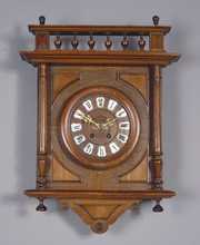 French Carved Walnut Wall Clock