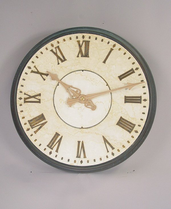 Self Winding Rare Marble & Bronze Gallery Wall Clock