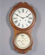 Ithaca “#4 Hanging Office” Double Dial Calendar Clock