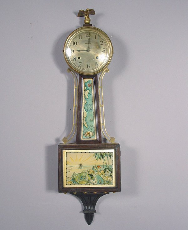 E. Ingraham Treasure Island Banjo Wall Clock
