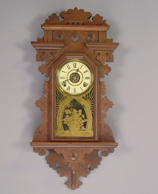 E. Ingraham Walnut Parlor Wall Clock