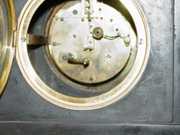 Japy Freres Malachite Mantle Clock with Malachite Inlay