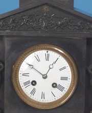 A.D. Mougin Marble Statuary Mantle Clock