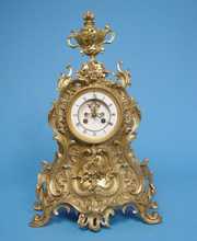Antique Fancy Brass Mantle Clock