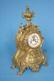 Antique Fancy Brass Mantle Clock