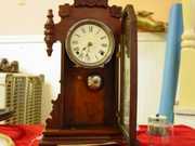 Ansonia Walnut Parlor Shelf Clock