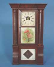 Birge & Peck Burl Walnut Shelf Clock