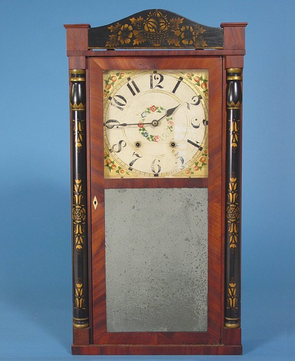Seymour Williams & Porter Wood Works Bronzed Looking Glass Clock
