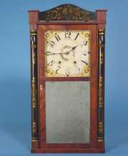 Seymour Williams & Porter Wood Works Bronzed Looking Glass Clock