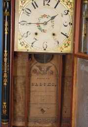 Seymour Williams & Porter Wood Works Bronzed Looking Glass Clock