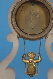 French P.D. Paris Animated Swinging Cherub Clock