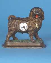 German Myers Animated Dog Cast Metal Novelty Clock