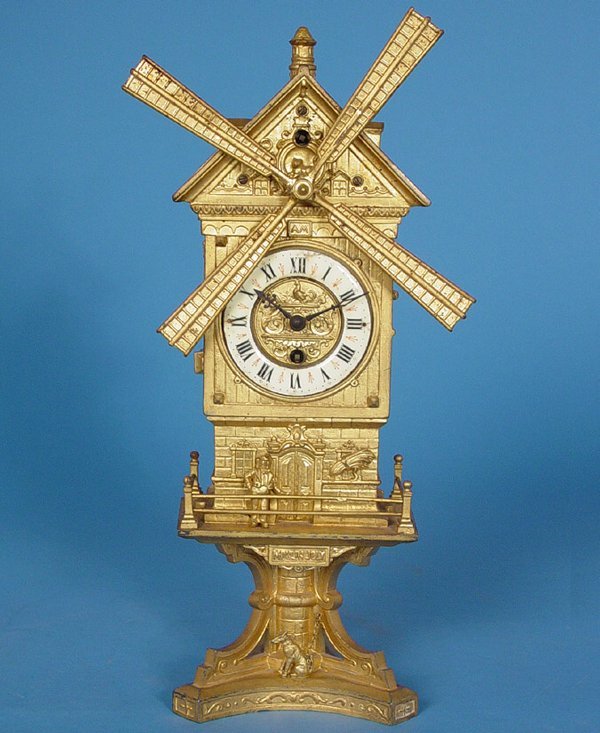 French Animated Windmill Clock