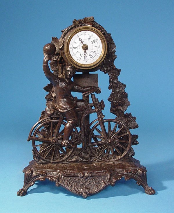 French Whimsical Novelty “Bicyclist” Clock