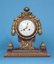 French Mahogany & Giltwood Shelf Clock