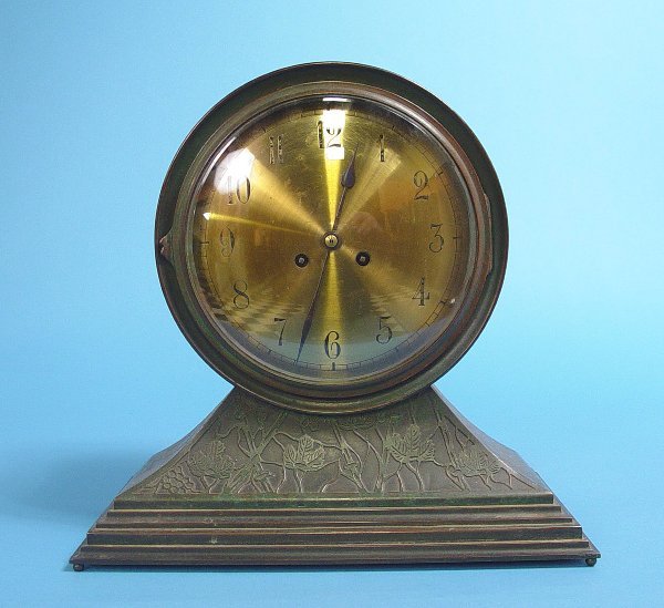 French Vincenti & Co. Rare Art Nouveau Bronze Mantle Clock