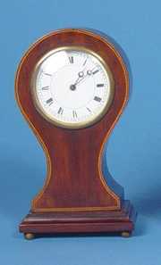 Antique Inlaid Balloon Mantle Clock