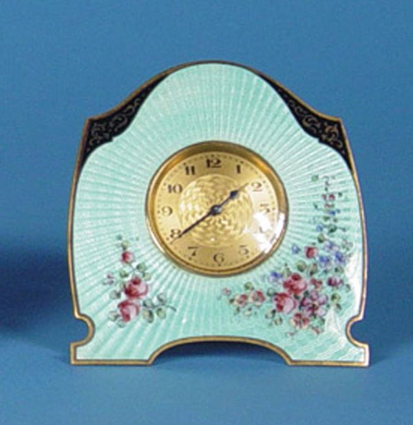 French Enamel Vintage Strut Clock