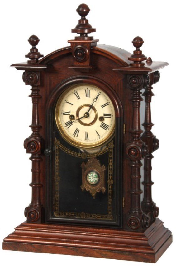 E.N. Welch Patti V.P. Rosewood Mantle Clock