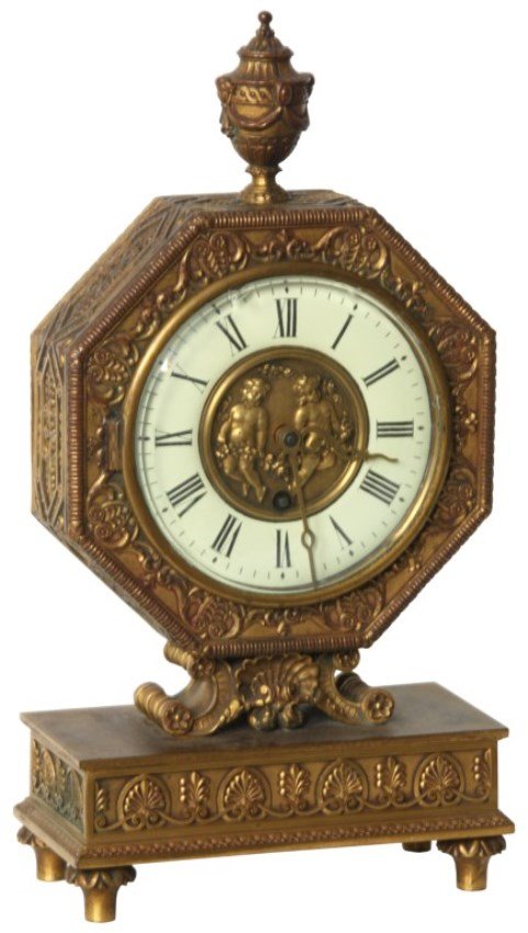 Chelsea Brass Repousse Mantle Clock