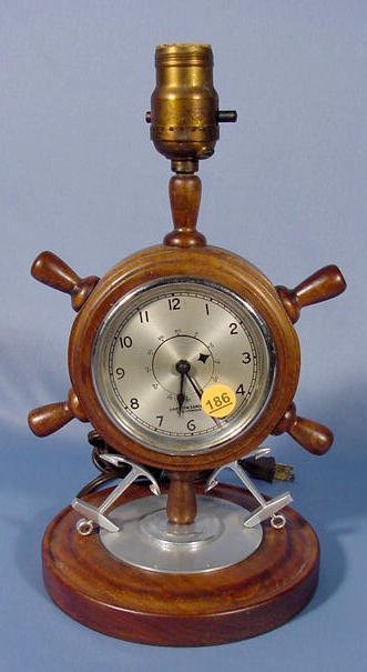 Hamilton Sangamo Electric Ships Wheel Clock/Lamp