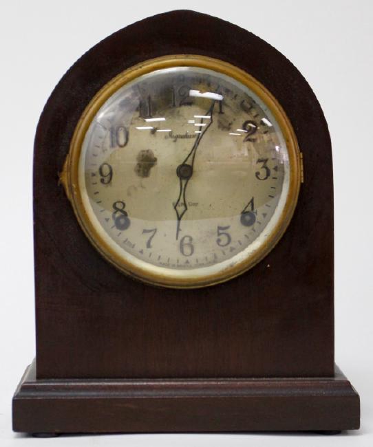 Early 20th century Walnut case beehive shelf clock by Elias Ingraham Clock Co
