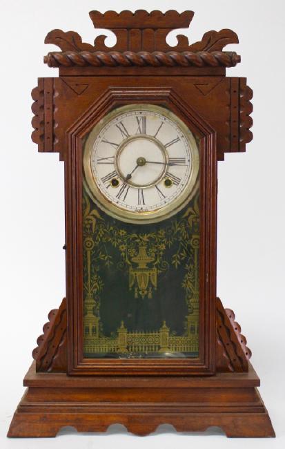 Early 20th century American Walnut case kitchen clock