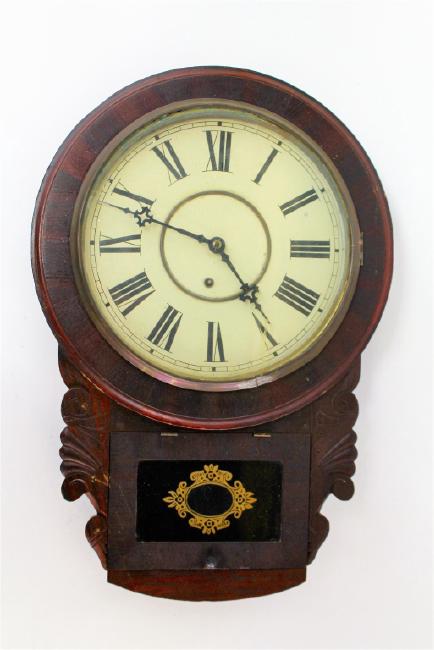 Late 19th century Oak case wall clock by Waterbury Clock Co