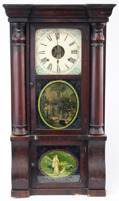 Mid 19th century Mahogany case ogee shelf clock by Seth Thomas Clock Co