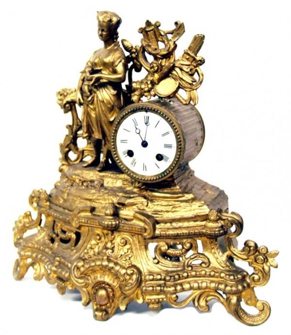 FRENCH JAPY FRERES “THE TOILER” MANTLE CLOCK