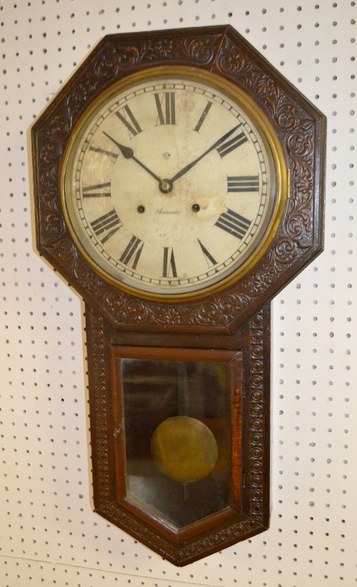 Antique Ansonia Long Drop Schoolhouse Wall Clock