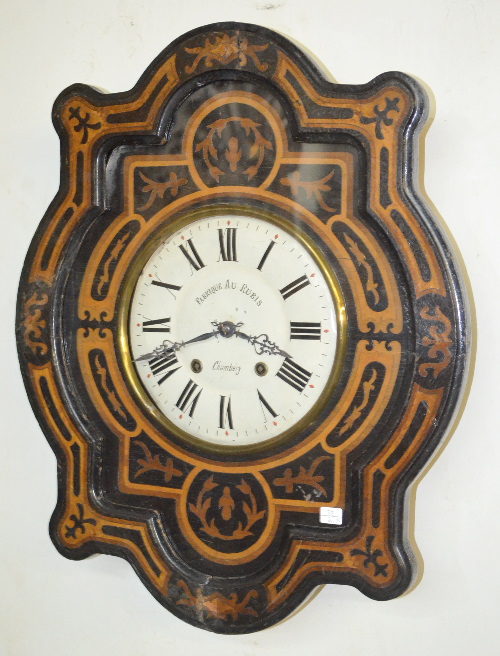 Antique French Inlaid Picture Frame Wall Clock