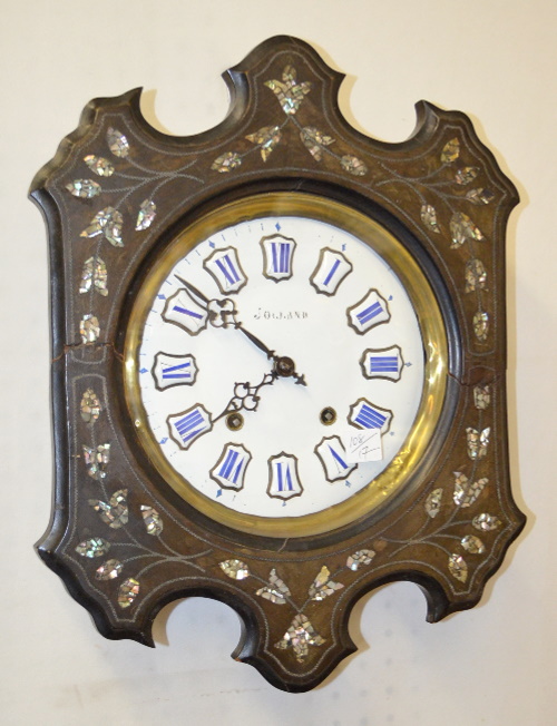 Antique French M.O.P. Inlaid Picture Frame Clock