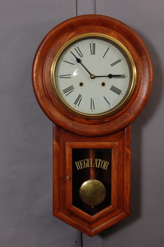 Oak School House Regulator Clock