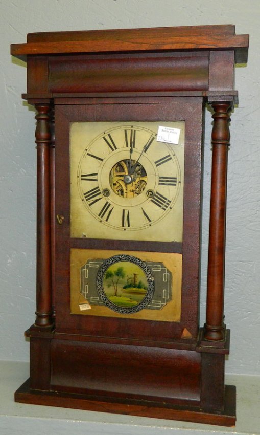 30 hr. William S. Johnson mahogany shelf clock.