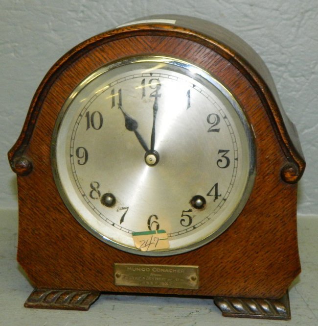 English oak Carriro Gothic style clock .