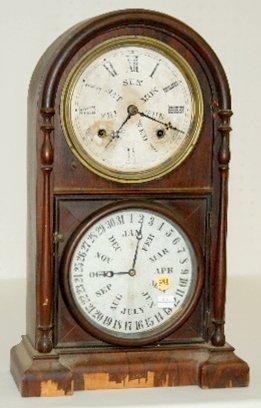 Welch Spring & Co. Double Dial Calendar Clock