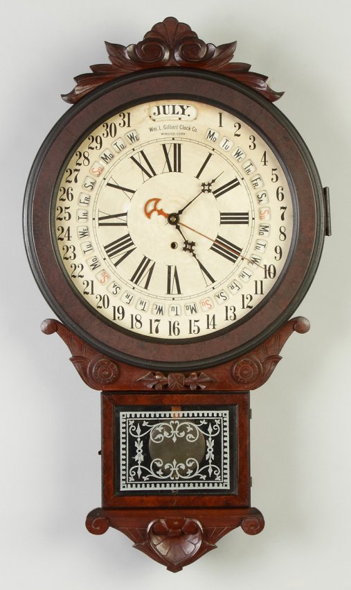 William Gilbert Office Drop Calendar Clock