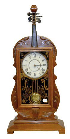 Seth Thomas Walnut Violin Clock