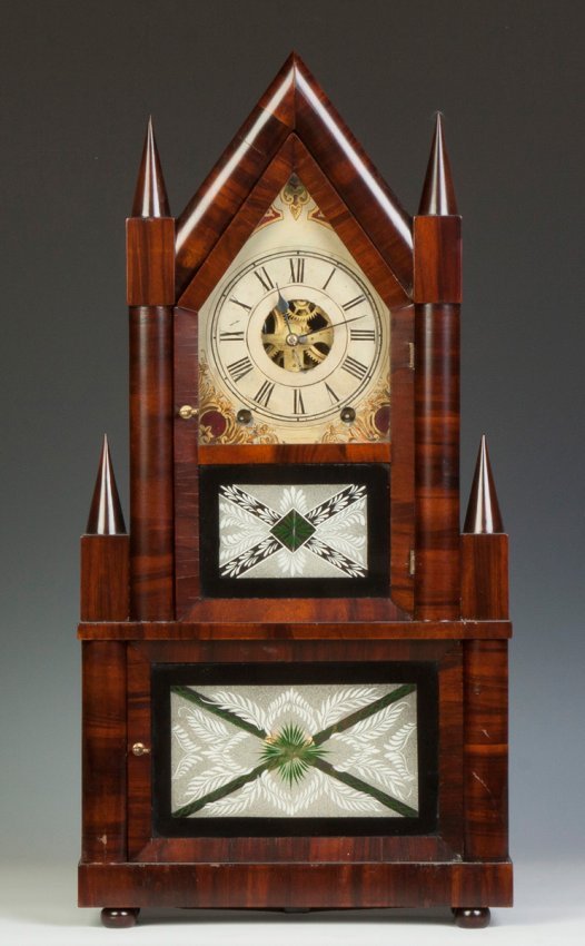 Birge & Fuller Double Steeple Shelf Clock