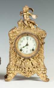 Ansonia Gilded Brass Shelf Clock