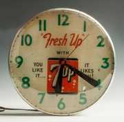 Electric 7-Up Reverse Painted Advertising Clock