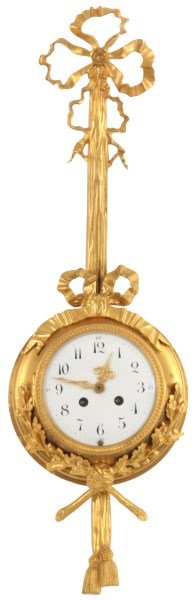 French Dore Bronze Pendant Wall Clock