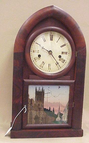 Gilbert 8-Day Clock, 30 Hr, Reverse Painted Design