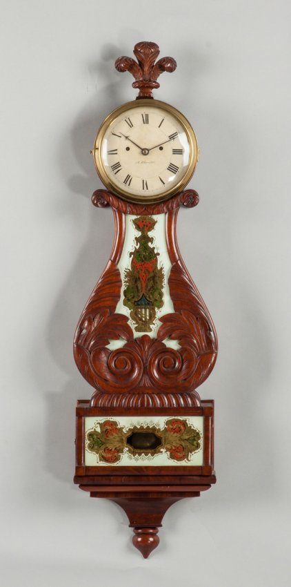 Rare Abel Chandler Lyre Banjo Clock, Concord, NH