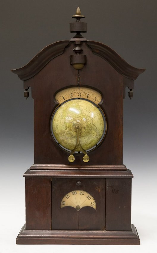 T.R. Timby Globe Shelf Clock, Baldwinsville, NY