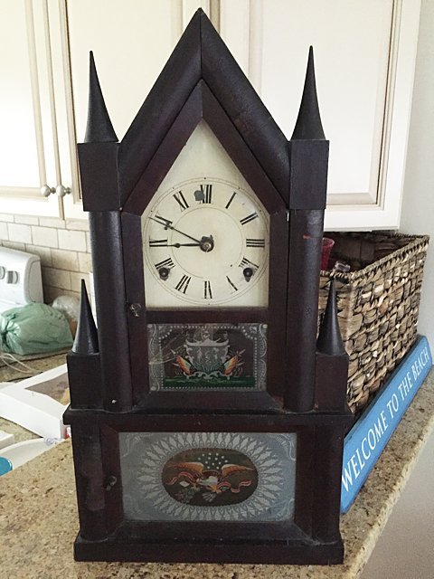 Elisha Manross Double Steeple Fusee Clock