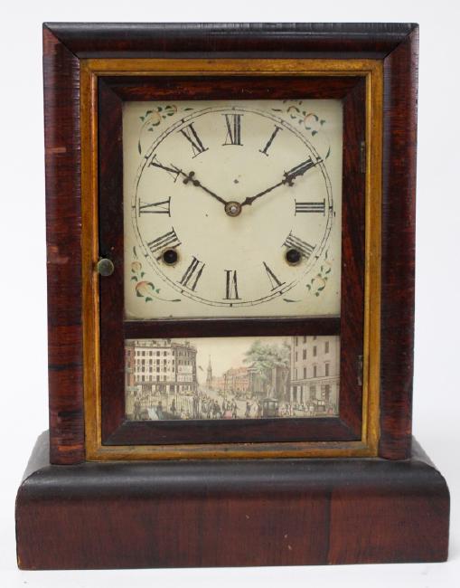 Late 19th century Mahogany case shelf clock by William Gilbert Clock Co
